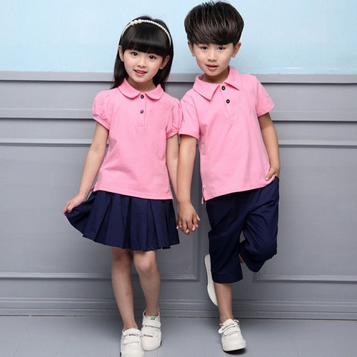 Kindergarten Kid's Cotton Dry-Fit Shirts for Uniform